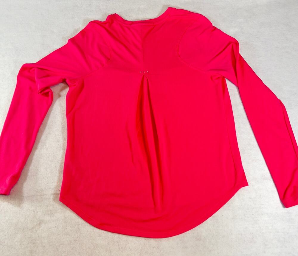 Avia Long Sleeve Shirt Woman's S / Ch 4-6 Running w/ Thumbholes HOT PINK
